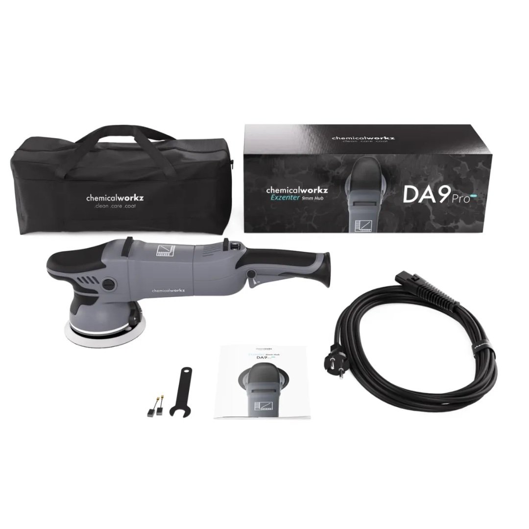 chemicalworkz DA9 Pro Max polermaskin med blått LED-ljus och 1000W effekt