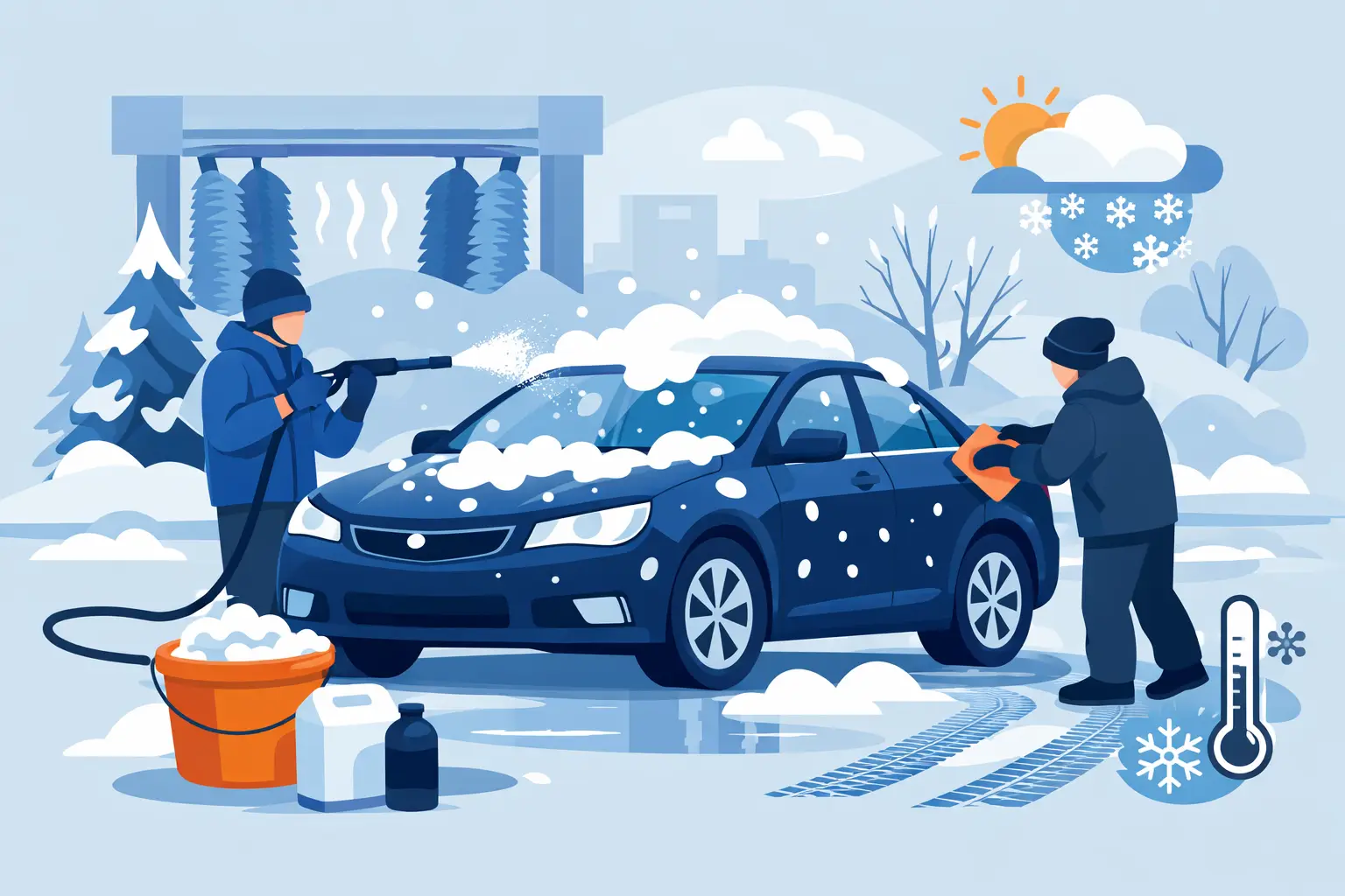 Hur tvättar man bilen vintertid utan skador?