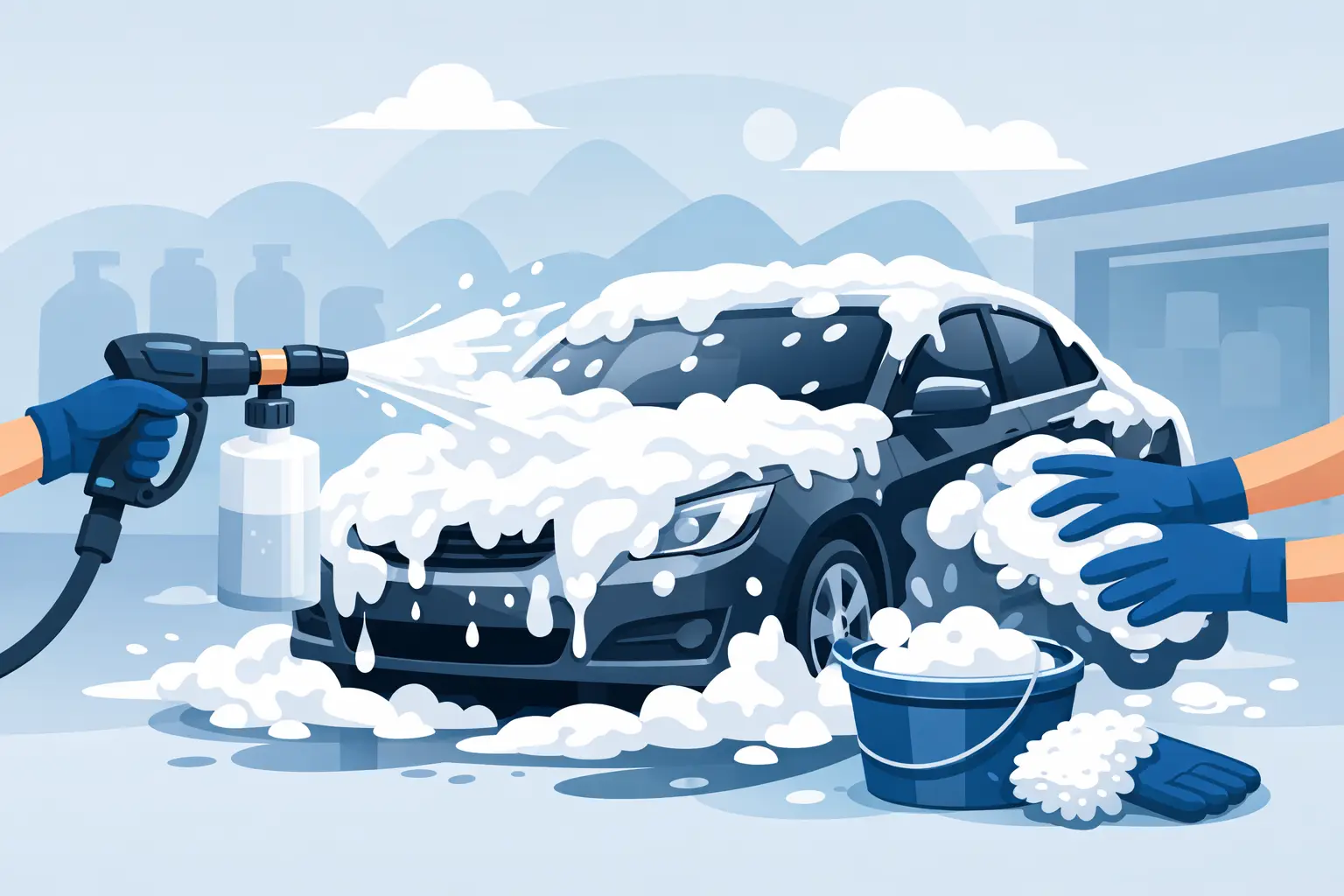 Snow foam förtvätt för en säkrare handtvätt