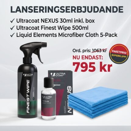 Ultracoat NEXUS lanseringspaket med Finest Wipe och Liquid Elements mikrofiberdukar